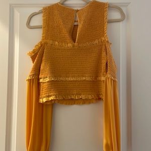 Cinq a sept silk blouse.Off the shoulders.Hard to photograph!